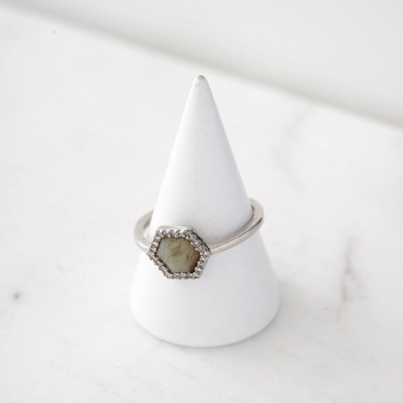 Anthropologie Melanie Auld Hex Stone Ring 7 - Picture 4 of 5